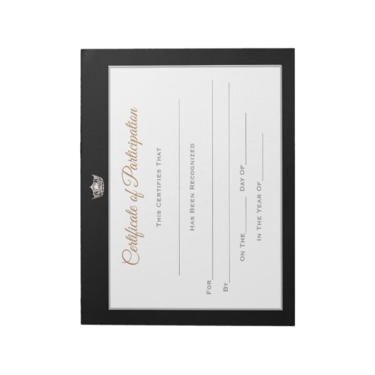 Miss America style Pageant Certificates-particptt Notizblock (Rotiert)