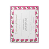 Miss America style Pageant Certificates - Rose Notizblock (Rotiert)