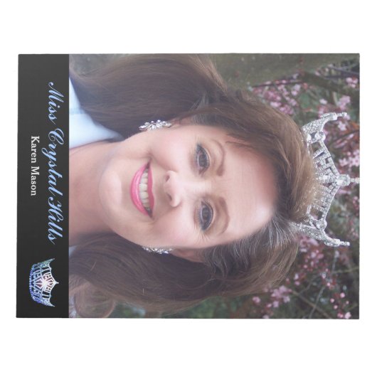 Miss America Style Pageant Crown Autograph Pad Notizblock (Vorderseite)