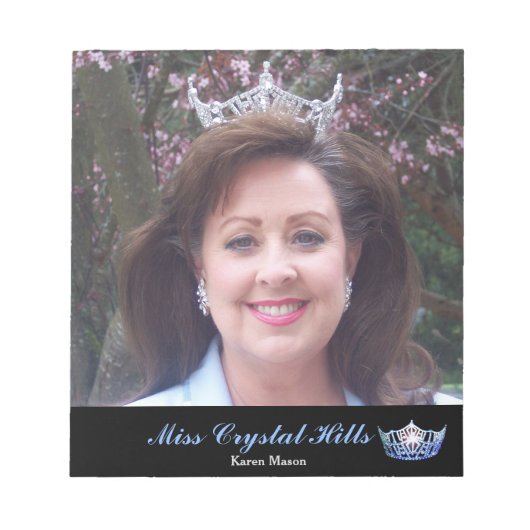 Miss America Style Pageant Crown Autograph Pad Notizblock (Vorderseite)