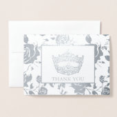 Miss America Style Pageant Crown Silber Folienkarte (Vorderseite mit Umschlag)
