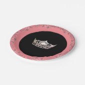 Miss America style Pink Coral 7" Paper Teller (Schrägansicht)