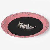 Miss America style Pink Coral 9" Paper Teller (Schrägansicht)