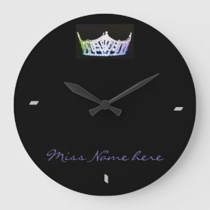 Miss America Style Silver/Combo Crown Clock Große Wanduhr