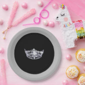 Miss America style Silver Crown 9" Paper Tellers Pappteller (Party)