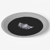 Miss America style Silver Crown 9" Paper Tellers Pappteller (Schrägansicht)