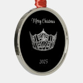 Miss America style Silver Crown Christmas Ornament Aus Metall (Rechts)