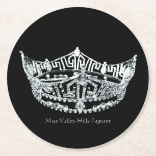 Miss America Style Silver Crown Paper Untersetzer