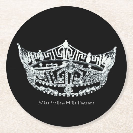 Miss America Style Silver Crown Paper Untersetzer (Vorderseite)