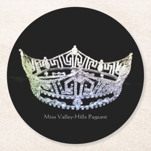 Miss America Style Silver Crown Paper Untersetzer (Vorderseite)