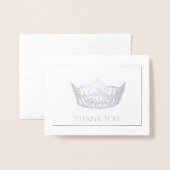 Miss America Style Silver Foil Crown Card Folienkarte (Vorderseite mit Umschlag)
