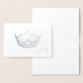 Miss America Style Silver Foil Crown Monogram Card Folienkarte (Anzeige)