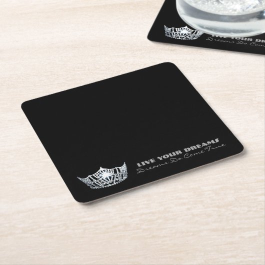 Miss America tippen Live Your Dream Paper Unterset Rechteckiger Pappuntersetzer (angewinkelt)