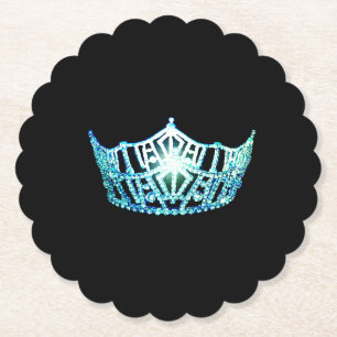 Miss America Turquoise Crown Sclpd Paper Untersetz Untersetzer
