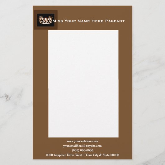 Miss America USAstyle Bold Boxes Custom Letterhead Briefpapier (Vorderseite)