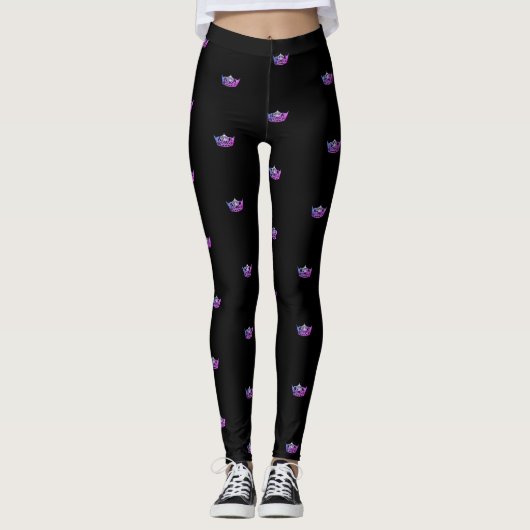 Miss America Women's Dark Pink Crown Leggings (Vorderseite)