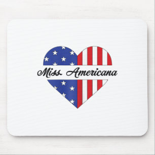 Miss Americana Usa Flaggenmitte 4. Juli Patrioti Mousepad