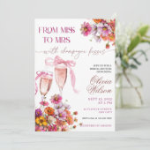 Miss an Frau Bridal Dusche Einladung Vorlage Rosa (Stehend Vorderseite)