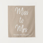 Miss an Mrs Backdrop Tan Brautparty Foto Booth Wandteppich (Vorderseite)