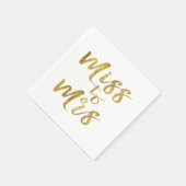 Miss an Mrs. Brautparty Gold Foil Script Serviette (Ecke)