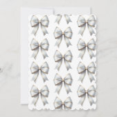 Miss an MRS Gold White Bow Brautparty Einladung (Rückseite)