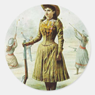 Miss Annie Oakley Runder Aufkleber