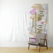 Miss Balloon Arch Fuchsia Gold Bridal Hintergrund Wandteppich (Beispiel (Horizontal))