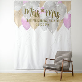 Miss Balloon Arch Fuchsia Gold Bridal Hintergrund Wandteppich