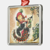 "Miss Belle" Vintager Feiertag Silbernes Ornament (Links)