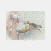 Miss Bunny Drinking Tee Fleecedecke (Vorderseite (Horizontal))