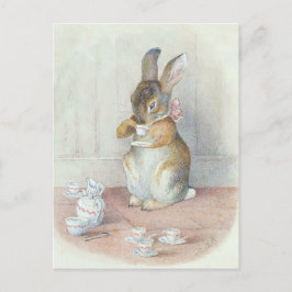 Miss Bunny Drinking Tee Postkarte