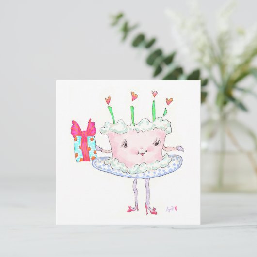 Miss Cake Einladung (Stehend Vorderseite)