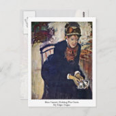 Miss Cassatt, die Karten von Edgar Degas halten (Vorne/Hinten)