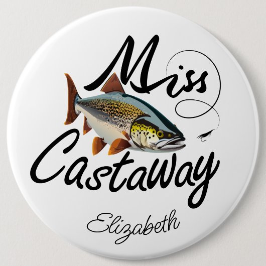 Miss Castaway Rainbow Trout Button (Vorderseite)