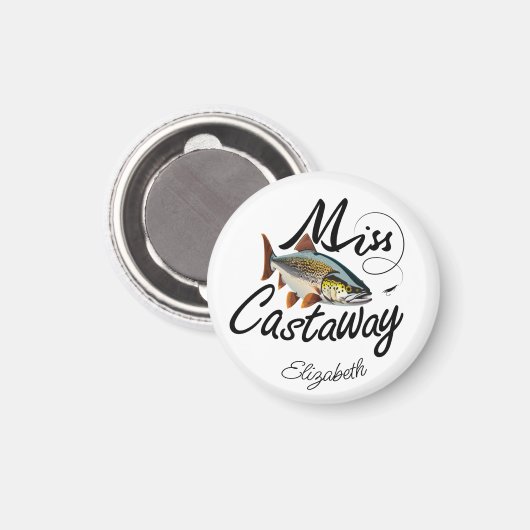 Miss Castaway Rainbow Trout Magnet (Vorderseite/Rückseite)