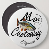 Miss Castaway Regenbogenforelle Button (Vorne & Hinten)