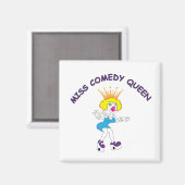 Miss Comedy Queen Square Magnet (Vorderseite/Rückseite)
