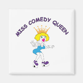 Miss Comedy Queen Square Magnet