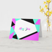 Miss Deine Farbblockkarte | Aquamarines Schwarz Karte (Gelbe Blume)