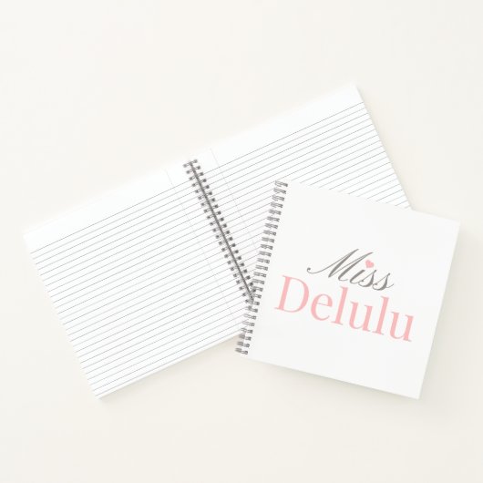 Miss Delulu, Funny Pink Aesthetic Gift for Her Notizblock (Innenseite)