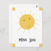 Miss dich | Happy Sun Yellow Postkarte (Vorne/Hinten)