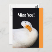 Miss dich! Niedliche White Duck Postkarte (Vorne/Hinten)