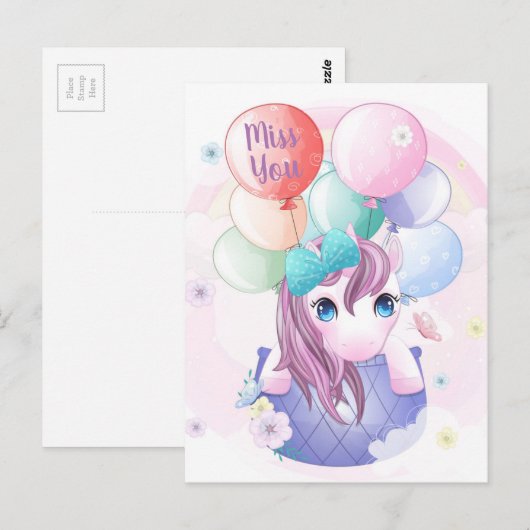 Miss dich postkarte (Vorne/Hinten)