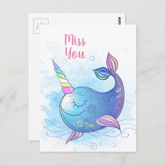 Miss dich postkarte (Vorne/Hinten)