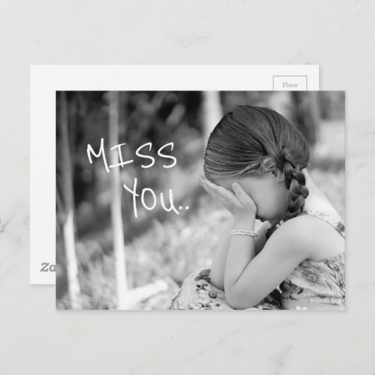 Miss dich postkarte (Vorne/Hinten)