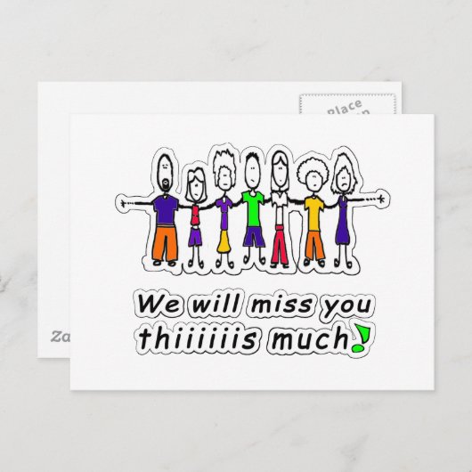 Miss dich postkarte (Vorne/Hinten)