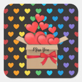 Miss dir, buntes, beliebtes Design, Quadratischer Aufkleber (Vorderseite)