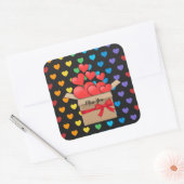 Miss dir, buntes, beliebtes Design, Quadratischer Aufkleber (Umschlag)