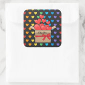 Miss dir, buntes, beliebtes Design, Quadratischer Aufkleber (Tasche)