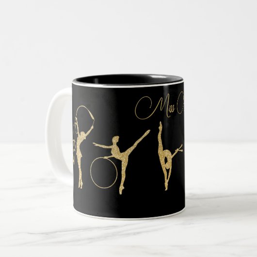 Miss Elegance Gymnastic Gold Zweifarbige Tasse (Vorderseite Links)